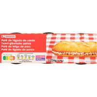 Paté de hígado de cerdo con hierro EROSKI, pack 3x78 g