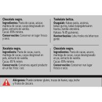 Chocolate negro 85% cacao EROSKI SELEQTIA, tableta 100 g