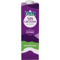 Leche semidesnatada sin lactosa KAIKU, brik 1 litro