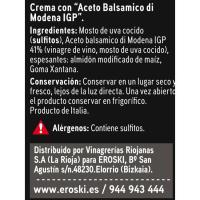 Crema balsámica EROSKI SELEQTIA, botella 25 cl