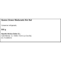 Queso sin sal HIPOLITO, pieza 500 g