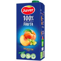 Zumo 100% melocotón-uva-manzana JUVER, brik 1 litro