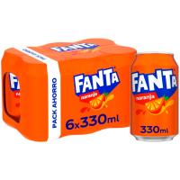 Refresco de naranja FANTA, pack 6x33 cl