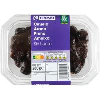 Ciruelas sin hueso EROSKI, tarrina 280 g