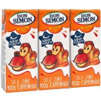 Zumo de melocotón exprimido DON SIMON, pack 3x20 cl