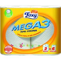 Papel de cocina mega3 FOXY, paquete 2=6 rollos