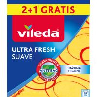 Bayeta suave 30% microfibras VILEDA, pack 2+1 ud