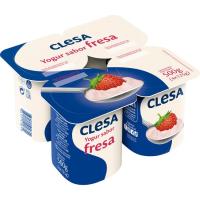 Yogur sabor fresa CLESA, pack 4x125 g