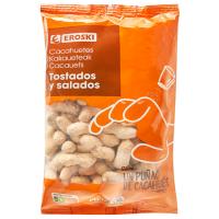 Cacahuetes con cáscara tostados con sal EROSKI, bolsa 400 g