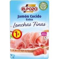 Jamón cocido lonchas finas ELPOZO, bandeja 85 g