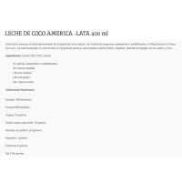Leche de coco AMÉRICA, lata 400 ml