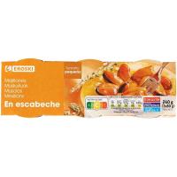 Mejillón en escabeche EROSKI, pack 3x80 g