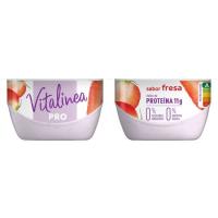 Yogur desnatado de fresa VITALÍNEA SATISFACCIÓN, pack 4x135 g