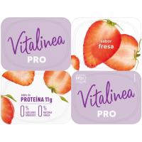 Yogur desnatado de fresa VITALÍNEA SATISFACCIÓN, pack 4x135 g