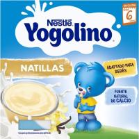 Yogolino de natillas sabor vainilla NESTLÉ, pack 4x100 g