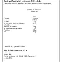 Sardinilla con tomate ORBE, lata 90 g