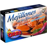 Mejillón en escabeche picante 20/25 ORBE, lata 120 g