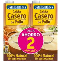 Caldo de pollo GALLINA BLANCA, pack 2x1 litro