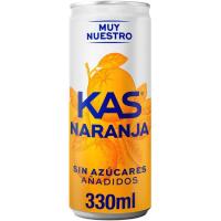 Refresco de naranja con gas sin azúcar añadido KAS, lata 33 cl