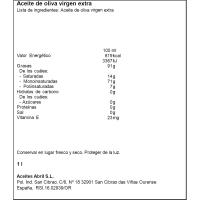 Aceite oliva v. extra diosas hojiblanca ABRIL, botella 1 litro