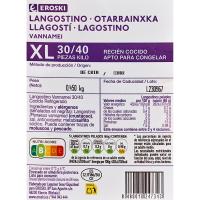 Langostino cocido calibre 30/40 EROSKI, bandeja 450 g