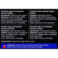 Chocolate negro con almendras EROSKI, tableta 200 g