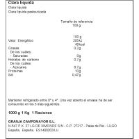 Clara pasteurizada GRANJA CAMPOMAYOR, botella 1 litro