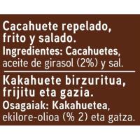 Cacahuetes repelados fritos EROSKI, bolsa 175 g