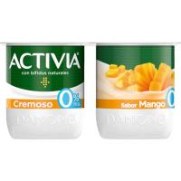 Activia 0% cremoso sabor mango DANONE, pack 4x120 g