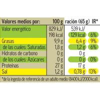 Atún claro en aceite de oliva EROSKI, frasco 400 g 