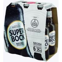 Cerveza negra sin alcohol SUPER BOCK, botellín 6x25 cl