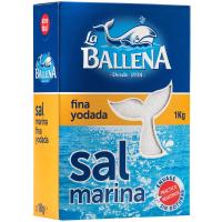 Sal marina fina yodada LA BALLENA, caja 1 kg