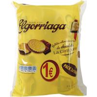 Galleta rellena de chocolate ELGORRIAGA, pack 2x180 g