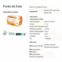 Pure de pera-plátano GALIFRESH, pack 2x150 g