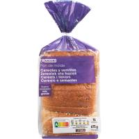Pan de molde cereales-semillas EROSKI, paquete 675 g