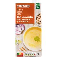 Caldo de cocido EROSKI, brik 1 litro