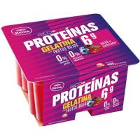 Gelatina sabor frutos rojos REINA, pack 4x100 g