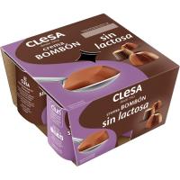 Crema bombón sin lactosa CLESA, pack 4x125 g