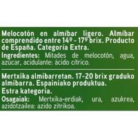 Melocotón en almíbar ligero EROSKI, lata 480 g