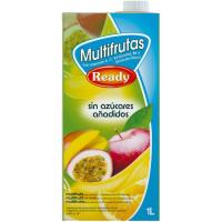 Zumo multifruta sin azúcar añadido READY, brik 1 litro