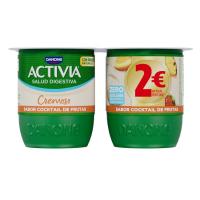 Activia 0% cremoso multifruta DANONE, pack 4x120 g