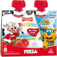 Yogikids de fresa PASCUAL, pack 2x80 g