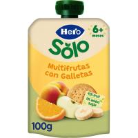 Bolsita multifrutas con galletas HERO Baby, doypack 100 g