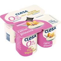 Yogur desnatado tropical CLESA, pack 4x125 g