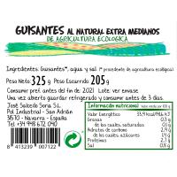 Guisantes naturales ecológicos AUZOLAN, frasco 205 g