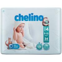 Pañal 9-15 kg Talla 4 CHELINO, paquete 34 uds