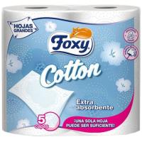 Papel higiénico 5 capas Cotton FOXY, paquete 4 rollos