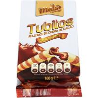 Tubito relleno de cacao UNION MELS, caja 160 g