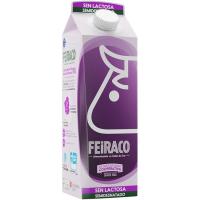 Leche semidesnatada sin lactosa FEIRACO, brik 1 litro