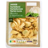 Tortellini ricotta con espinacas EROSKI, bandeja 250 g